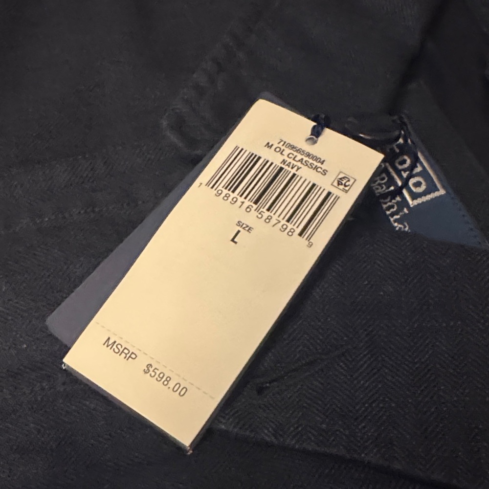 Polo by Ralph Lauren Navy linen herringbone utility jacket/blazer/overshirt - Picture 6 of 6